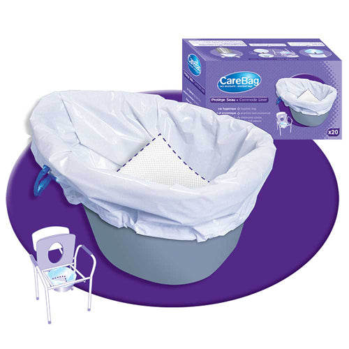 Carebag Commode Pail Liners – 16 oz., 20-Pack, Fits Most Standard Pails