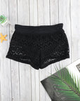 Black Sexy Crochet Drawstring Cut Out Bikini Bottom