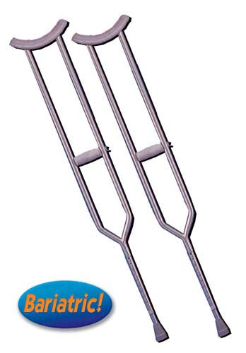 Crutches Steel H/D Bariatric Adult (Pair) – Adjustable, Durable, Ergonomic Mobility Aid
