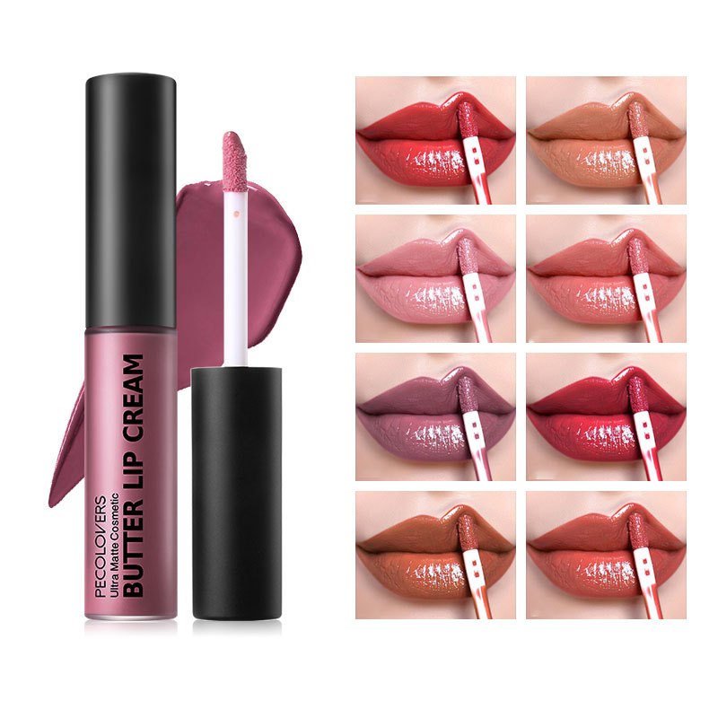 20 Colors Waterproof Matte Nude Lipstick Lip Tint Kit Pigment Dark Red Black Long Lasting Lip Gloss Women Makeup Lipgloss Valentine's Day Gifts