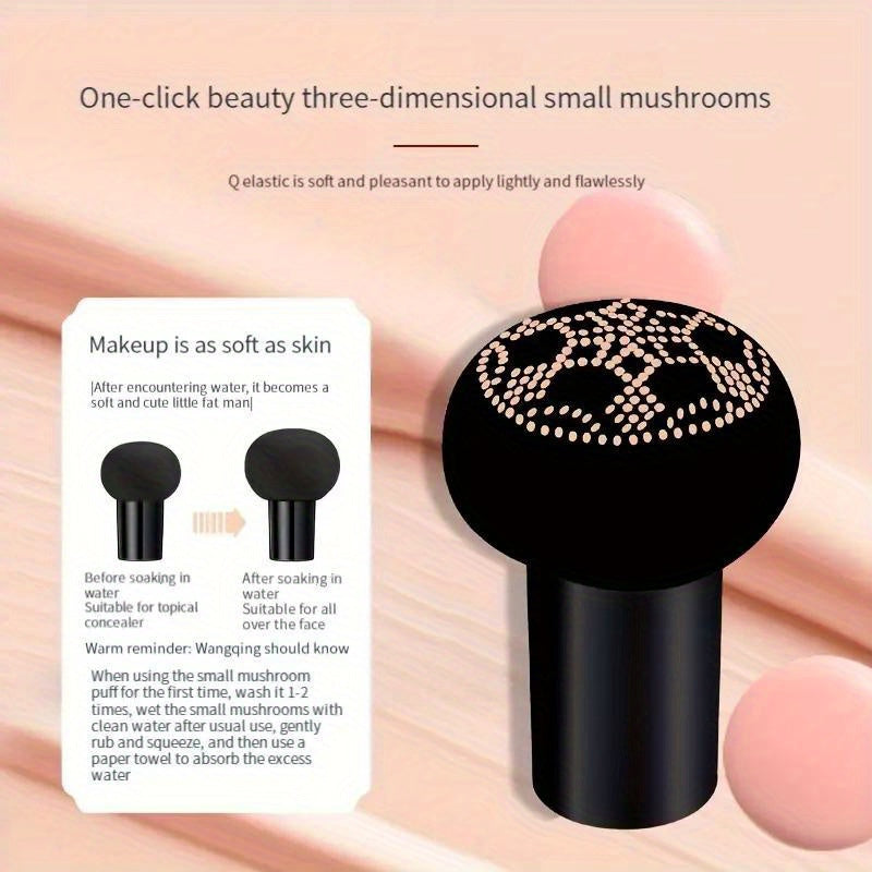 BB Cream Foundation With Mushroom Head Sponge, Full Coverage Long Lasting Moisturizing, Concealer Foundation Natural Nude Makeup