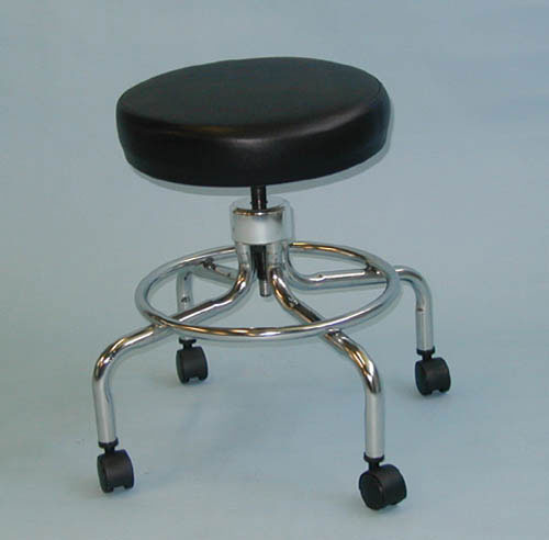 Classic Doctor’s Stool without Back, with Foot Ring & Casters – Adjustable & Mobile