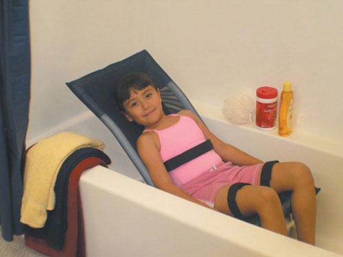 Adjustable Small PVC Reclining Shower Bath Chair – No Base & Casters