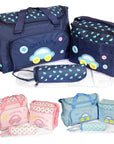 4Pcs Diaper Bag Tote Set Baby Napping Changing Bag Shoulder Mummy Bag with Diaper Changing Pad