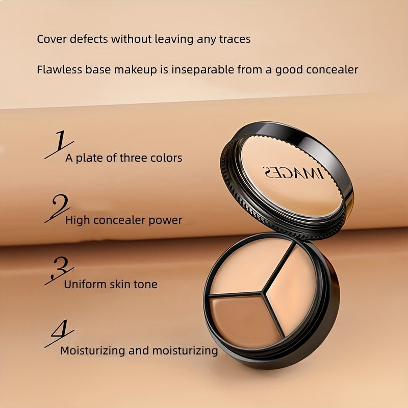 Three-color Concealer Contour Cream Cover Spots Acne Marks Dark Circles Tears Gap Contouring Foundation Cream Concealer Pen Contain Plant Squalane