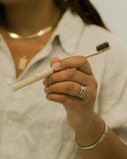 2 Pack Bamboo Toothbrush – Eco-Friendly, Soft Charcoal Bristles, Sustainable Oral Care