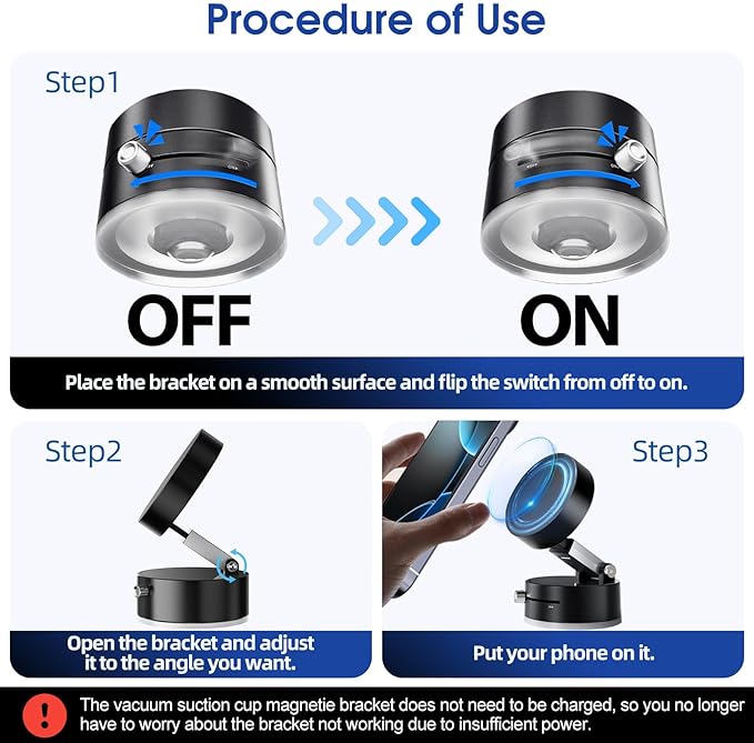 GORDIUS Upgraded Vacuum Magnetic Suction Phone Mount