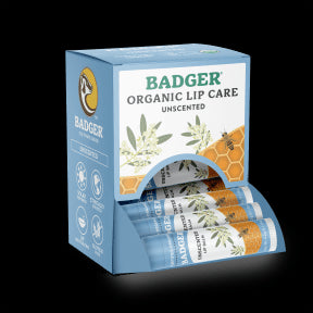 Badger Balms - Unscented Lip Balm Display (18 x 4g 144)