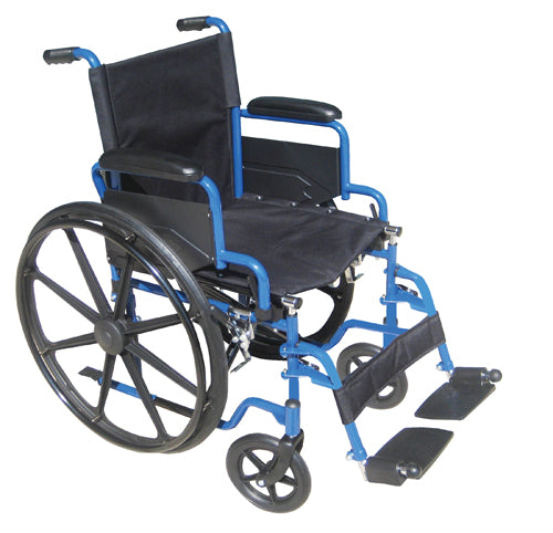Blue Streak Single Axle Wheelchair with Flip-Back Desk Arms – Lightweight & Durable
