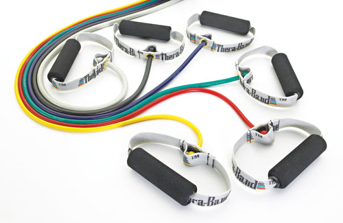 TheraBand Resistive Exercise Tubing w/ Soft Grips – Strength & Rehab