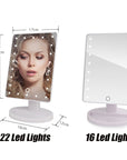 LED Lights Touch Screen Makeup Mirror 22