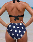 Skin Stars & Stripes American Flag Pattern Patchwork Bikini Swimsuit