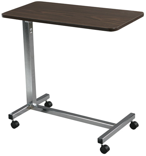 Overbed Table Non-Tilt Economical – Adjustable Bed Table with Casters