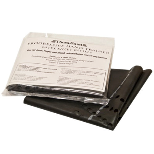 TheraBand Progressive Hand Trainers Black Refills – Pack of 6, High Resistance