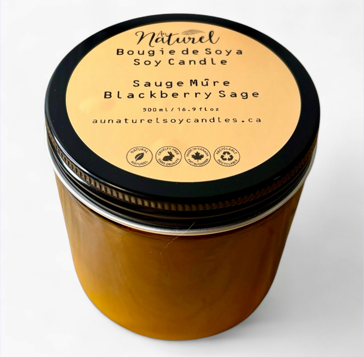16oz Amber Jar Soy Candle – Hand-Poured, Non-Toxic, Long-Burning