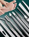 7pcs Stainless Steel Nail Care Set For Dead Skin And Calluses, Unscented Cuticle Remover Tools Kit For Elderly, Precision Cutting Edge For Smooth Removal - Includes Nail File And Cleaner