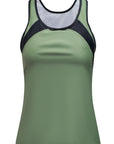 Green Patchwork Casual U Neck Tankini Swimsuit