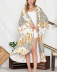 Multicolor Wide Sleeve Mixed Floral Print Long Kimono Effortless Elegance for Every Occasion