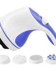 Electric Handheld Body Massager Full Body Vibrating Massager w/ 4 Interchangeable Massager Head w/ Mesh Cover