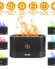 3D Flame Air Humidifier Essential Oil Ultrasonic Aroma Diffuser Bedroom Mist Home Spa Yoga Office Relax Colorful Lights with No Water Auto off Protect