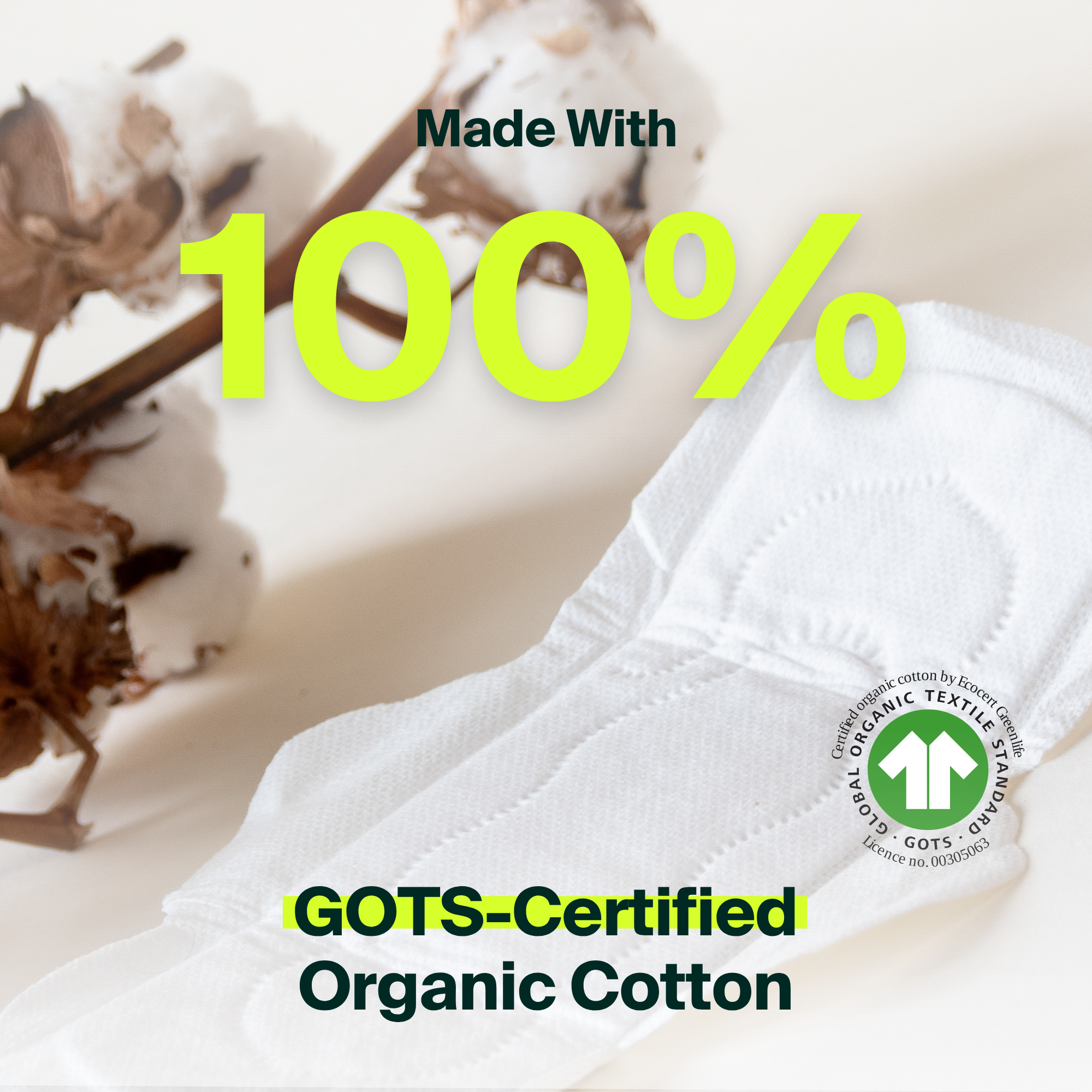 100% Organic Cotton Daily Pads - Bulk