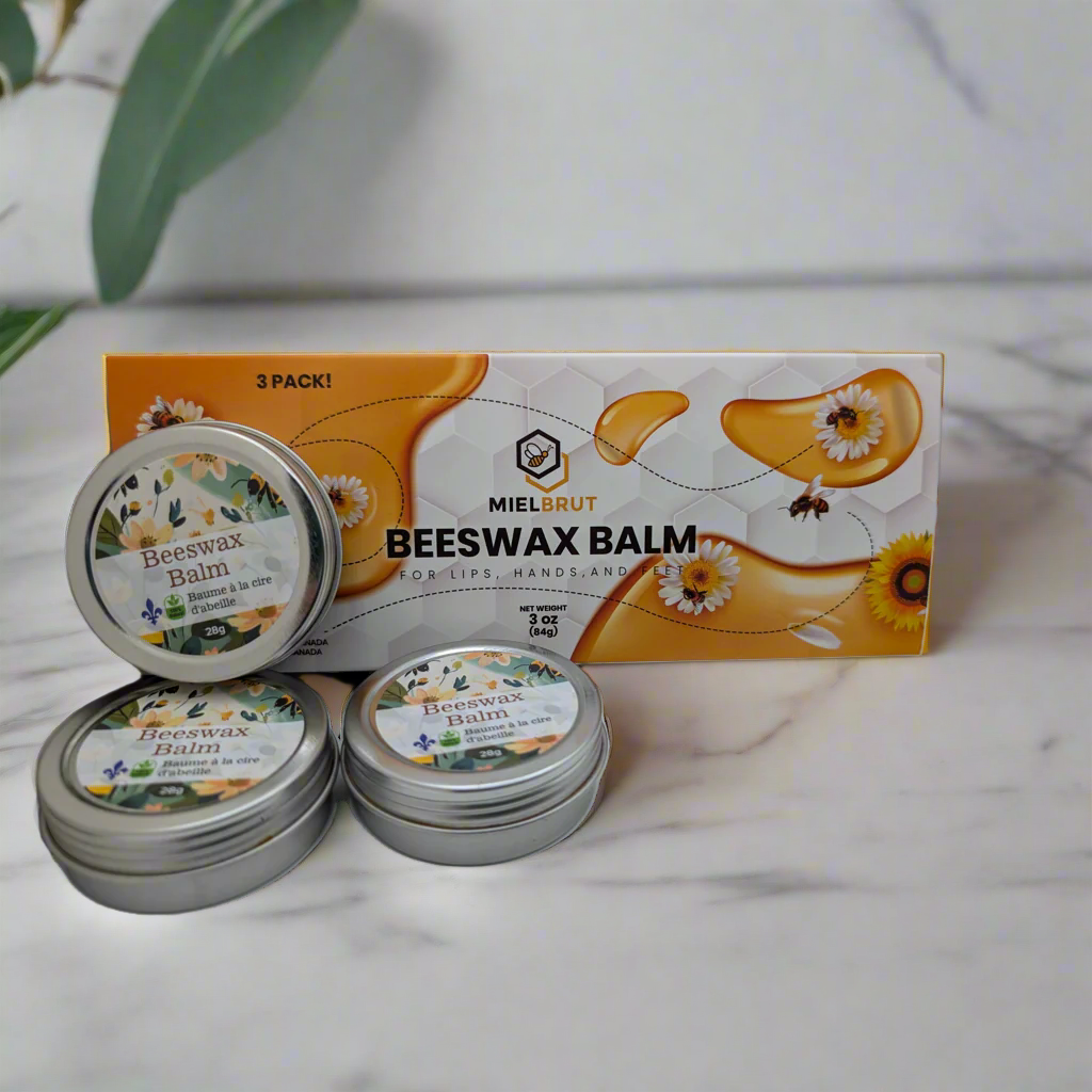 3 Pack Beeswax Balms – Nourishing Lip & Skin Care, 1 oz Each