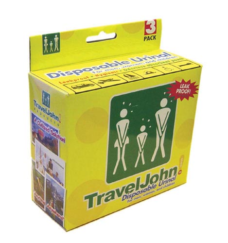 Travel John Disposable Urinary Pouch Box of 3 – Portable & Hygienic