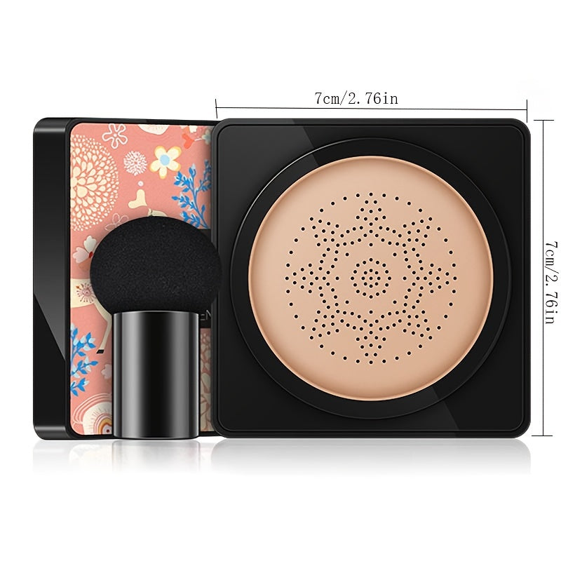 Foundation With Mushroom Head Air Cushion, BB Cream Flawless Lightweight Full Coverage Long Lasting Moisturizing Concealer Foundation Natural Nude Makeup