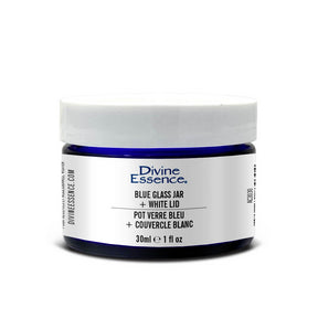 Divine Essence - Blue Glass Jar 30ml + White Lid (30ml 6)