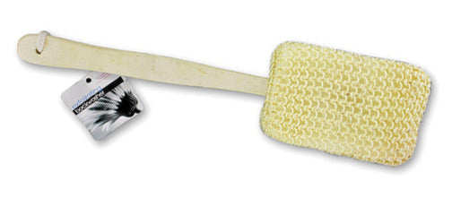 Exfoliating Body Sponge 15" w/Wooden Handle – Gentle Full-Body Exfoliation