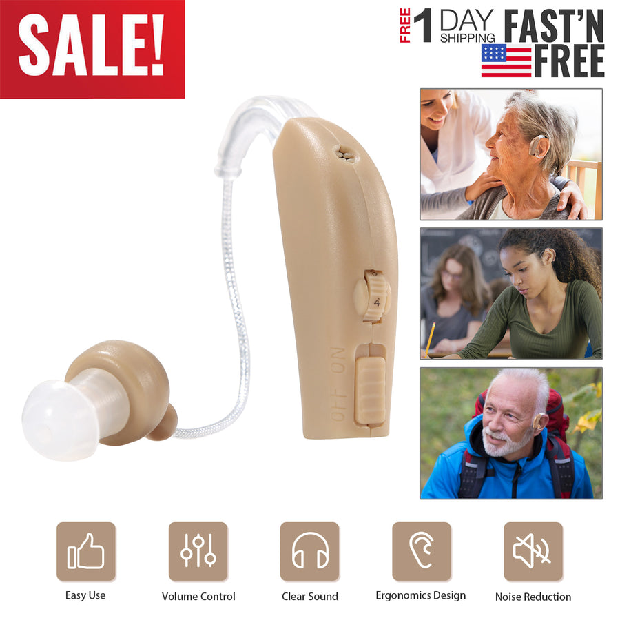 iMounTEK Digital Ear Hearing Aid Kit Rechargeable Noise Cancelling Hearing Amplifier US Plug for Elders Voice Amplifier