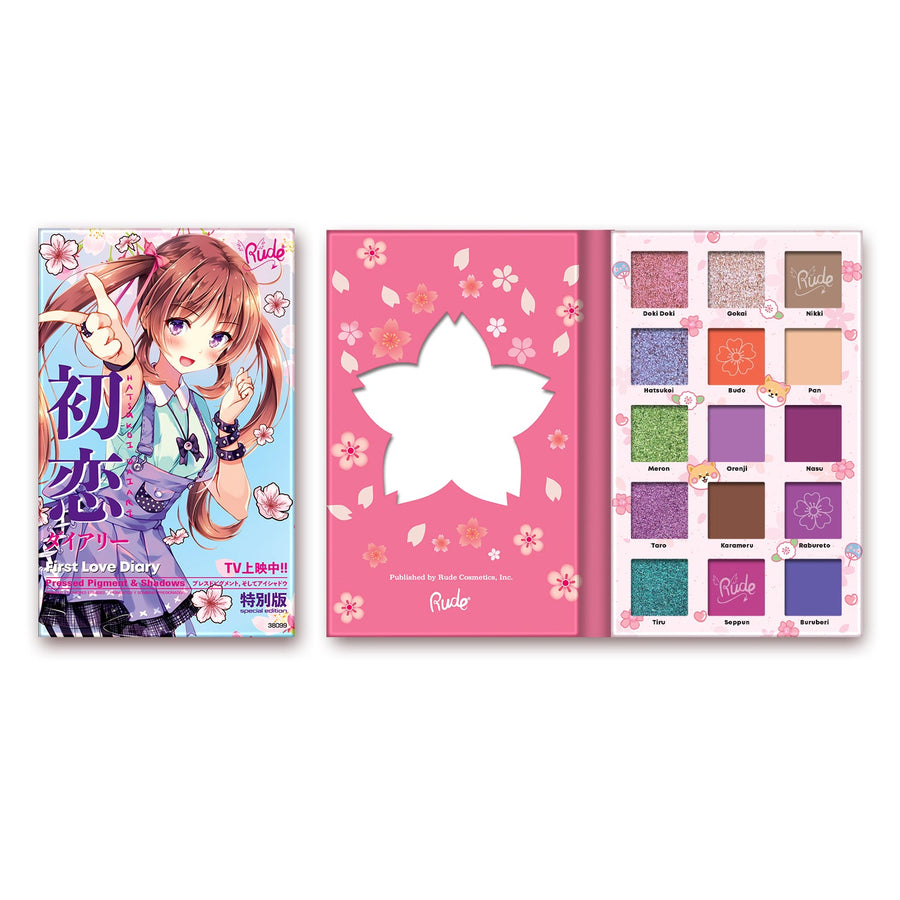 RUDE Manga Collection Pressed Pigments & Shadows - First Love Diary - Free Shipping