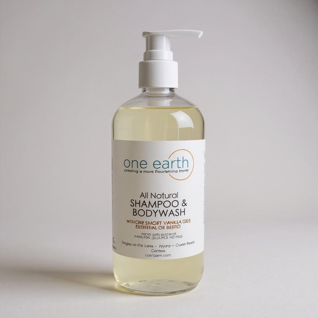 Smoky Vanilla & Oud Shampoo & Bodywash – SLS-Free, Paraben-Free, Gentle Hair & Skin Cleanser, 500 ml Pump Bottle