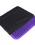 Gel Seat Cushion Non-Slip Breathable Honeycomb Sitting Cushion Pressure Relief Back Tailbone Pain Cushion Pad with Removable Cover for Car Office Chai