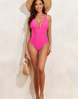 Black Deep V Neck Crossover Backless Ruched High Cut Monokini