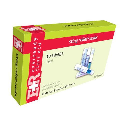 Sting Relief Swabs Box of 10 – Fast Pain & Itch Relief from Insect Bites
