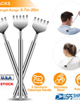 3pcs 20" Telescopic Back Scratcher Stainless Steel Extendable Bear Eagle Claw Massager