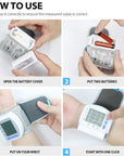 Digital Wrist Blood Pressure Monitor For Measuring Arterial Pressure