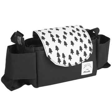 Stroller Organizer Bag 6 Pockets Baby Trolley Bag with Cup Holder for Paper Tissue Diaper Phone Snacks Baby Cream