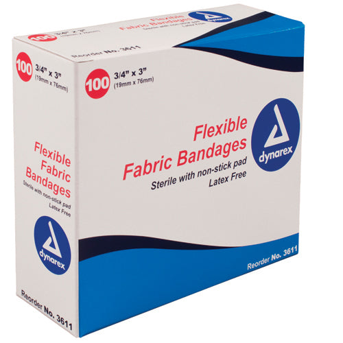 Flexible Fabric Bandages Sterile – Box of 100 for Wound Care