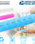 Weekly Pill Organizer 7 Day Pill Planner BPA Free Pill Box Case with 7 Compartments for Vitamins Medication Supplements