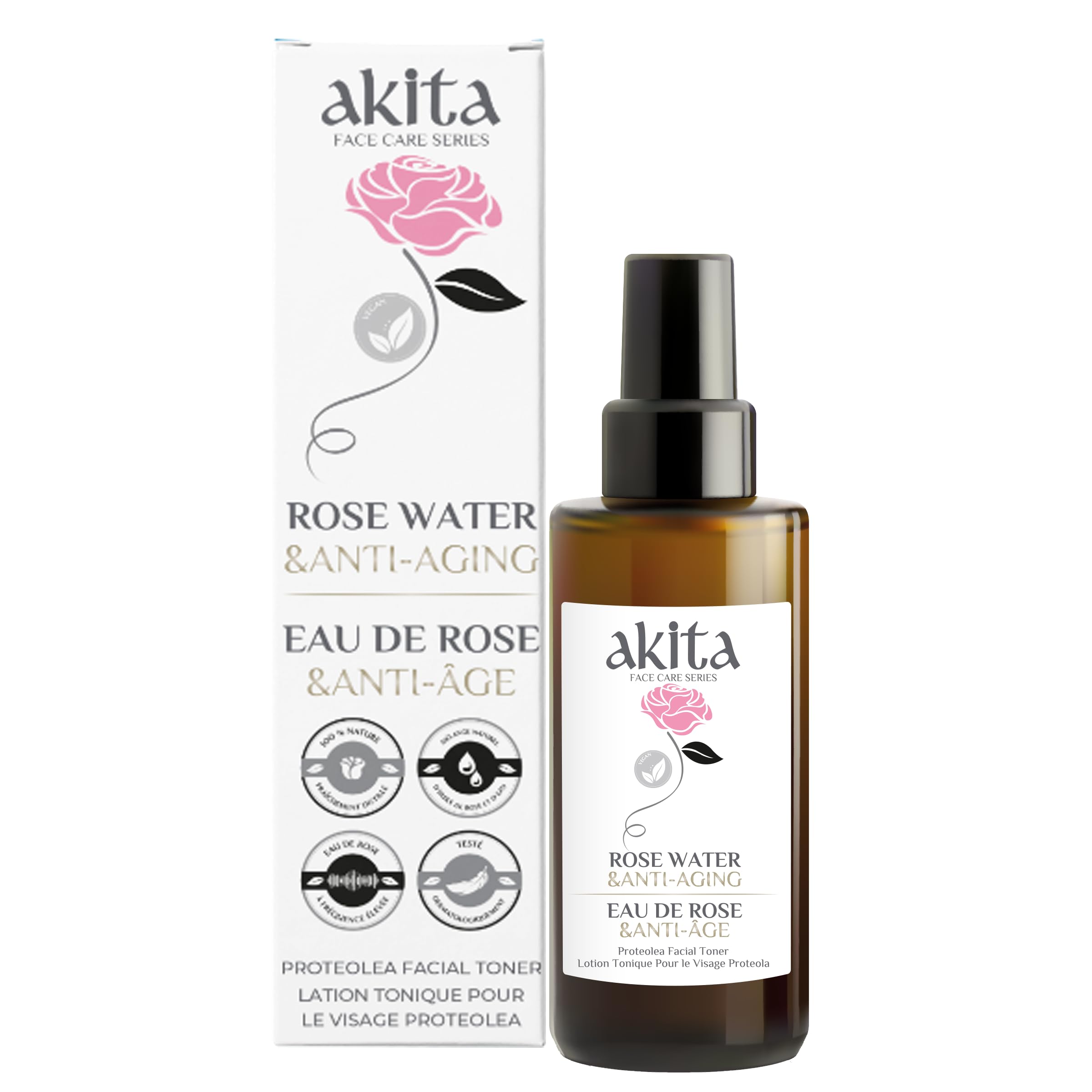 Akita - All Natural Rose Water, Anti-Aging, 100ml