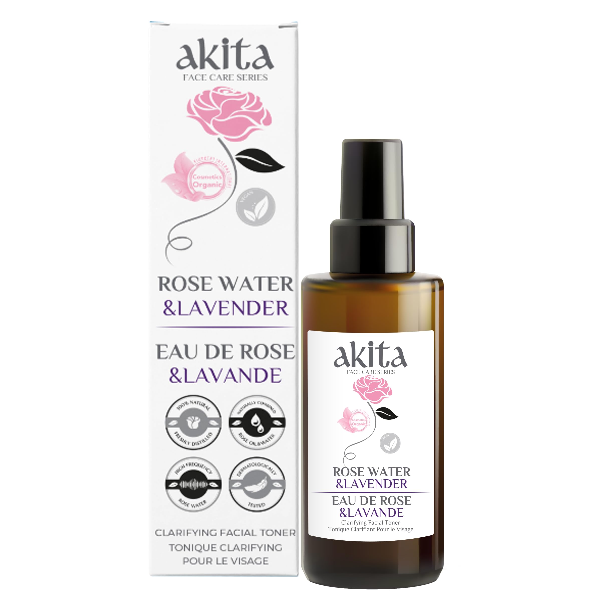 Akita - All Natural Rose Water with Lavender, 100ml