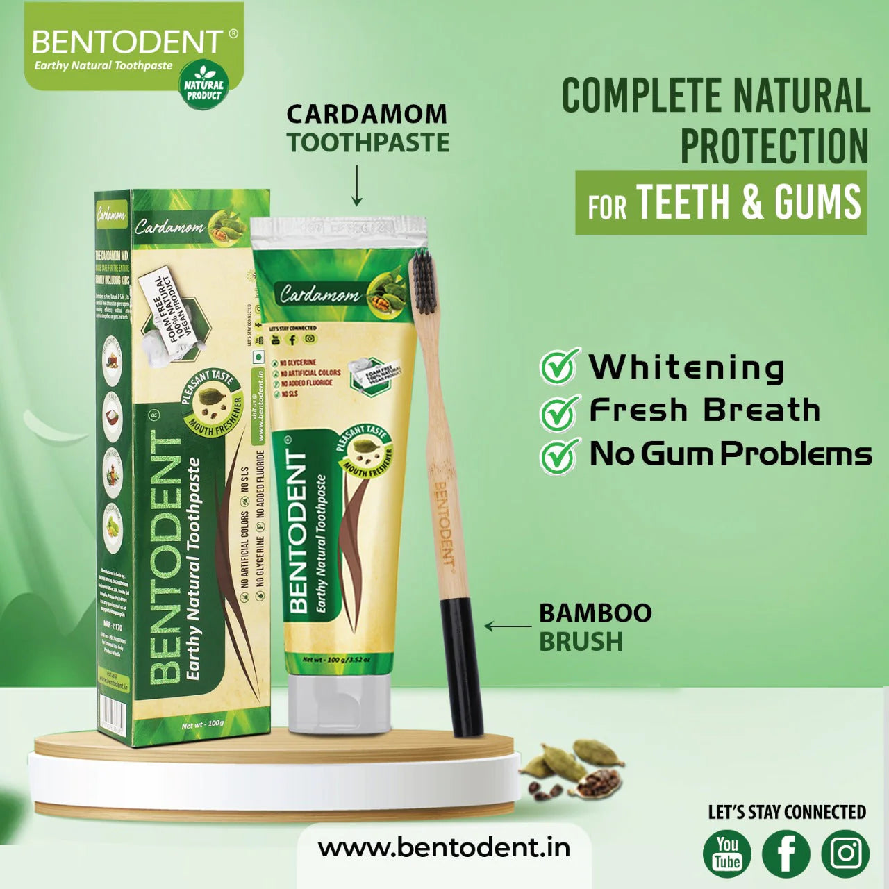 Bentodent - Combo (Cardamom) W/Toothbrush
