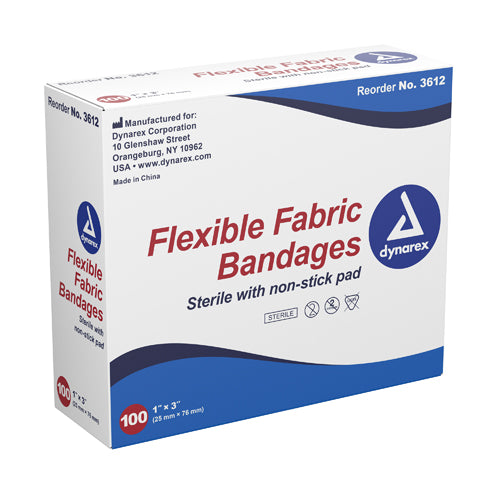 Flexible Fabric Adhesive Bandages 2" x 4-1/2" XL – Box of 50
