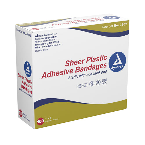 Adhesive Bandages Sheer Strips Sterile 1" x 3" – Box of 100