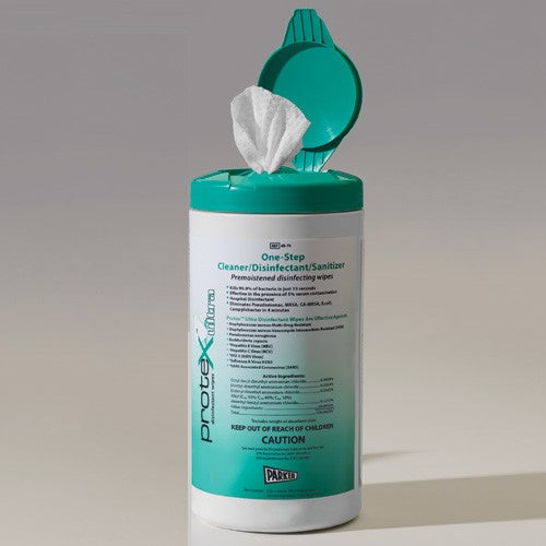 Protex Ultra Disinfectant Wipes 75 ct Canister 7" x 9.5" – Textured Surface
