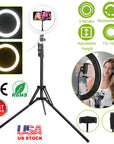 10in LED Selfie Ring Light Dimmable 120 LEDs Makeup Ring Lights w/ Adjustable Tripod Stand Cell Phone Holder USB Powered For YouTube Video/Live Stream