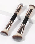 2pcs, Dual Head Makeup Brush Set Foundation Brush Blush Brush Face Brush Loose Powder Brush Makeup Tools