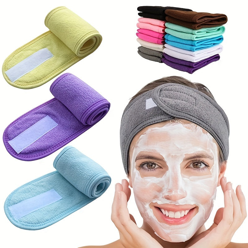 Microfiber Headband Fashion Hair Accessories Adjustable Magic Sticker Headband For Washing Face Spa Skincare